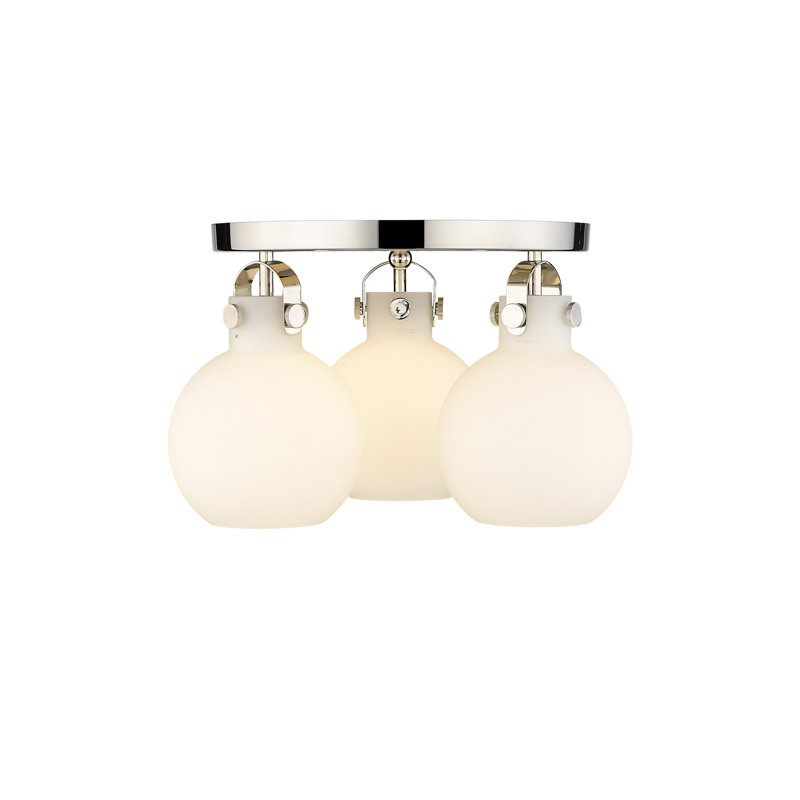 Slocomb Glass Semi Flush Mount, Matte White, Polished Nickel
