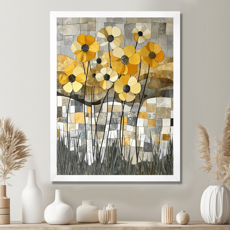Harewood - art mural abstrait, H 20 po x l 12 po, Reproduction encadrée d'une seule photo, Blanc