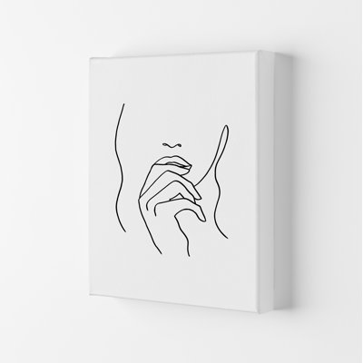 Lips Hand Hair - Print on Canvas