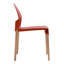 Été - Ensemble de 4 chaises cramoisies - Pieds en bois de chêne rouge et ensemble de mobilier de salle à manger et de salon en PP