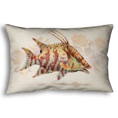 Throw Pillow, Hogfish by Dan Mackin