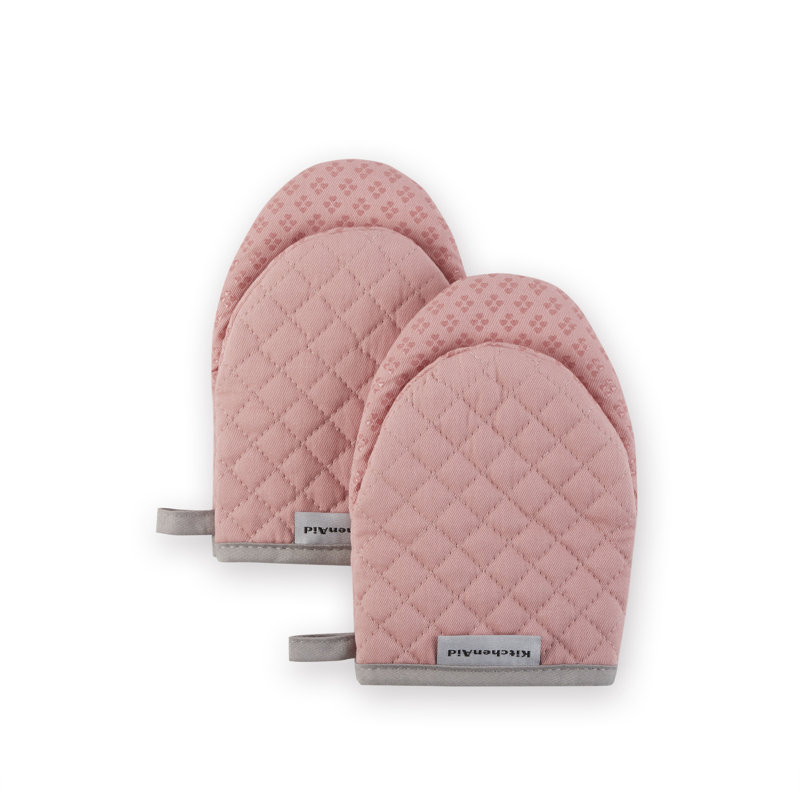 KitchenAid Asteroid Solid Textured Mini Oven Mitt, Rose