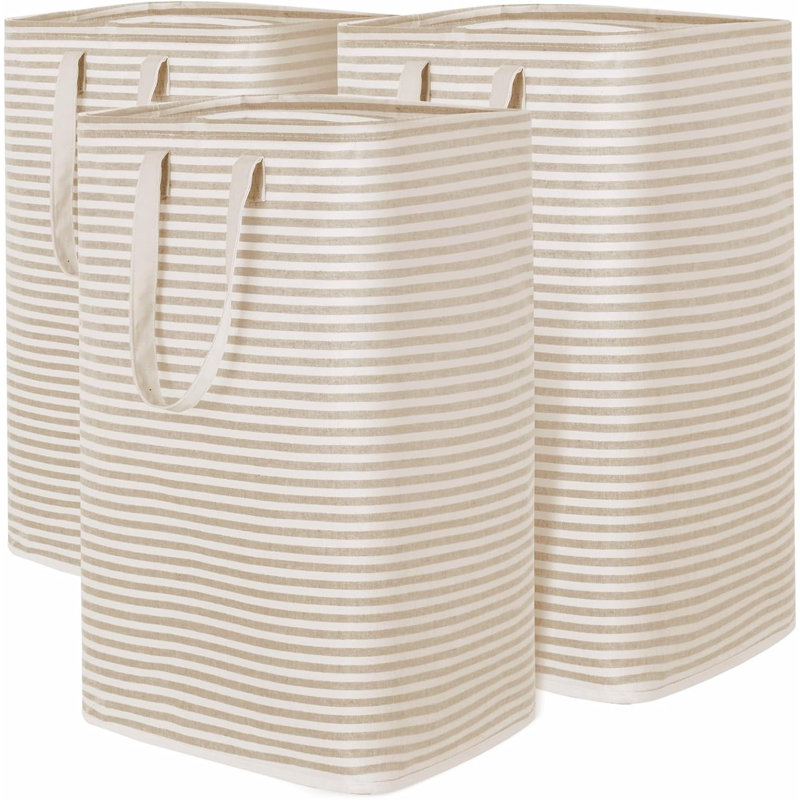 3 Pack Laundry Hamper Large Collapsible Laundry Baskets, Freestanding Waterproof Clothes Hamper With Easy Carry Handles In Laundry Room Bedroom Bathroom College Dorm For Adults, 3 X 80L