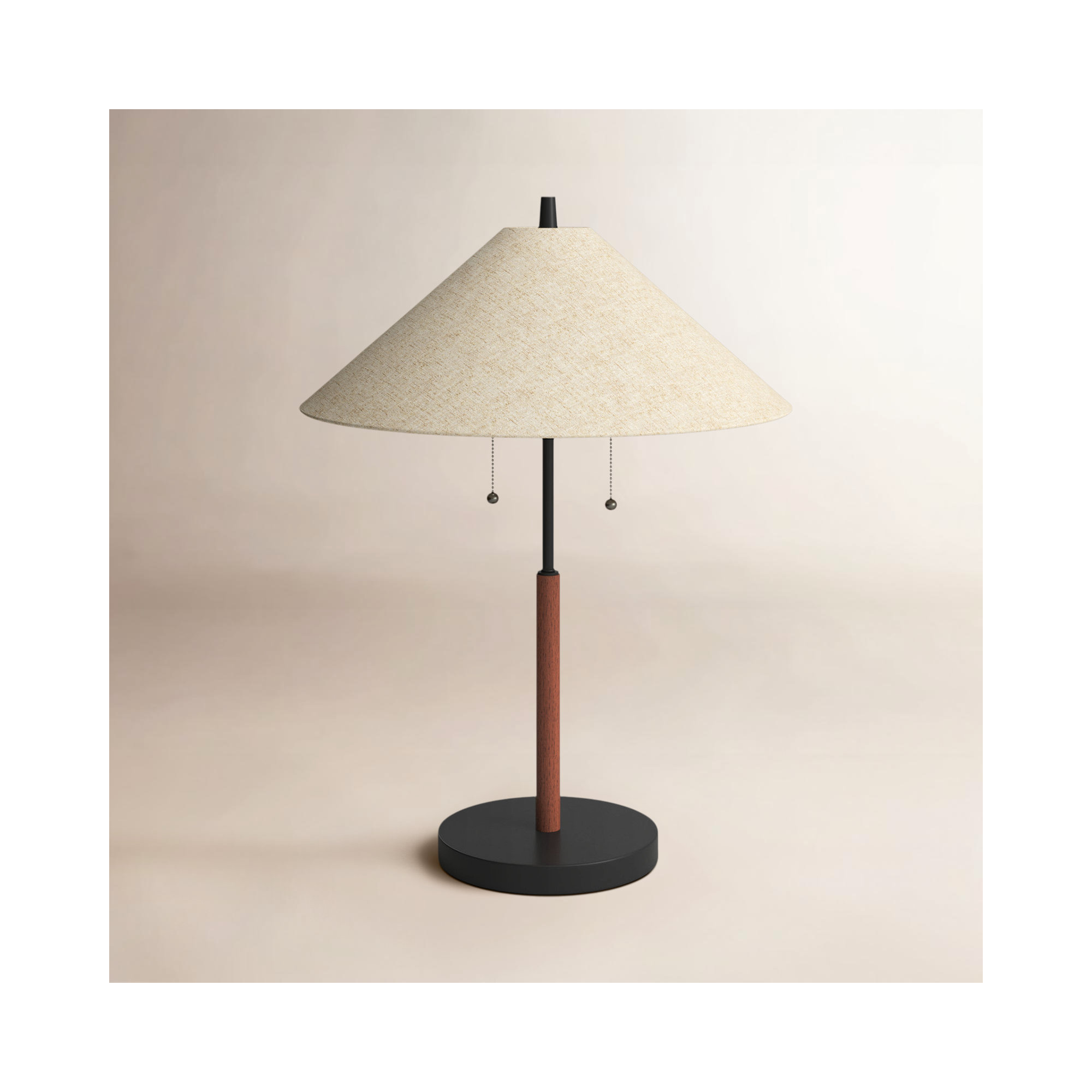 Florina Table Lamp, Light Brown, Black/Walnut