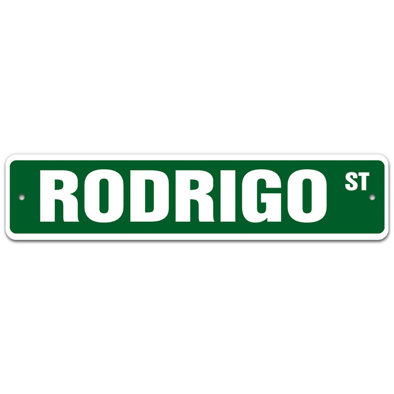 Plaque de rue, H 4 po x l 18 po x P 0,1 po