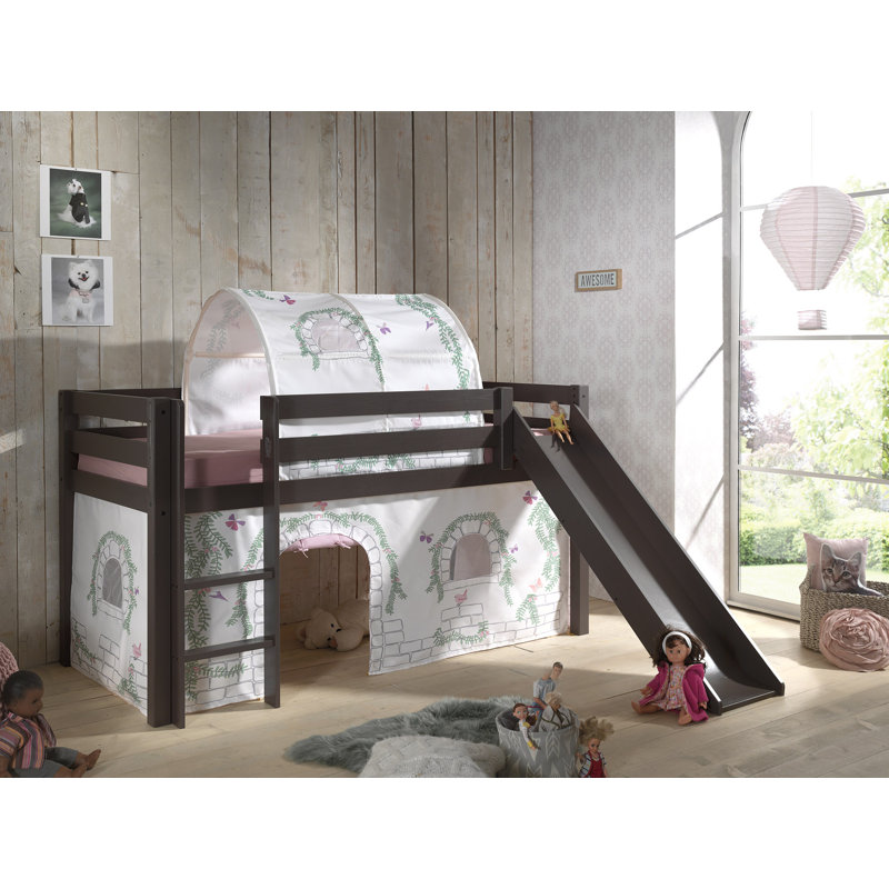 Pino European Single (90 x 200cm) Mid Sleeper Loft Bed, Premium (with Tunnel), White