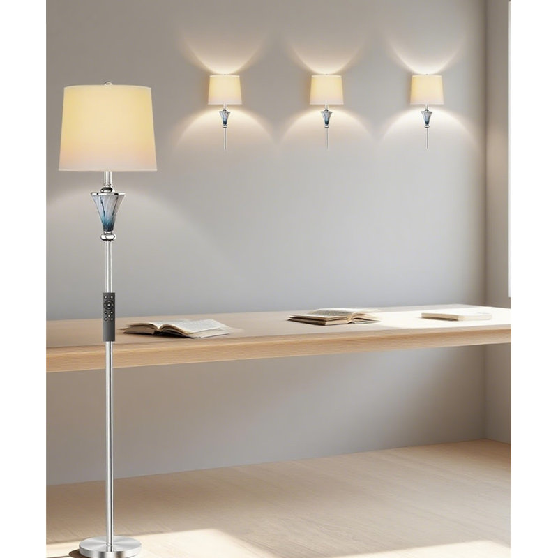 Lampe sur pied intelligente avec télécommande, lampe sur pied moderne avec luminosité à intensité variable et température de couleur continue, lampes sur pied à DEL pour le salon, la chambre, le bureau, la décoration intérieure