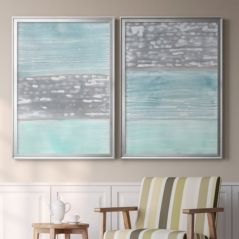 Hydrusphere I, ensemble de 2 reproductions encadrées sur toile, H 24,5 po x l 37 po x P 1,25 po, Argent