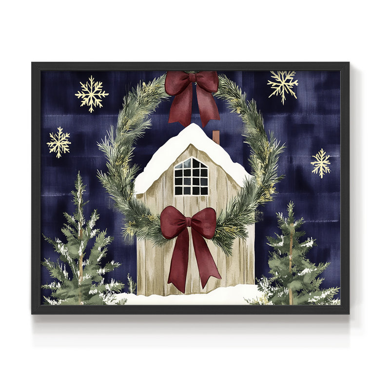 Art de Noël - DCCLXIX - Reproduction encadrée - Restickable, H 8 po x l 10 po, Noir, noir, noir, noir