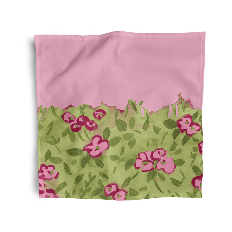 Lonston Polyester Floral Square Napkin, Pink
