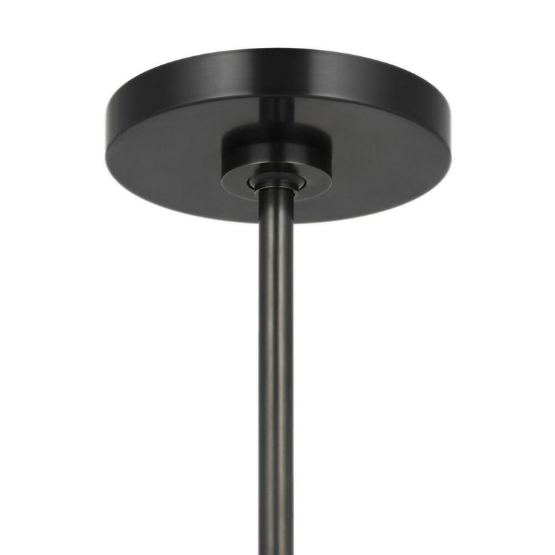 Cyrus 16" Pendant with White Glass, Bronze