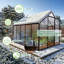 Serre de 6 x 10 pi pour l'extérieur, serre en polycarbonate avec évent de toit réglable et gouttière, grande serre en aluminium avec structure à installation rapide pour patio extérieur