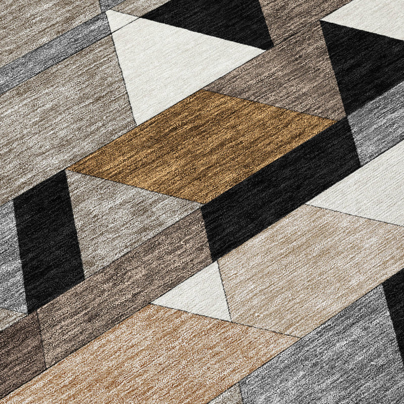 Machine Washable Indoor/Outdoor Chantille ACN2526 Geometric Rug, Rectangle 8' x 10', Black