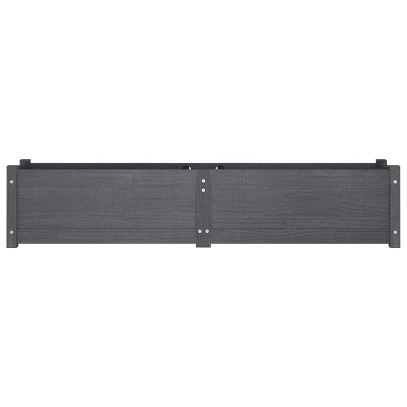 Olyve Wood Planter, Gray, 12.2" H x 59.1" W x 12.2" D