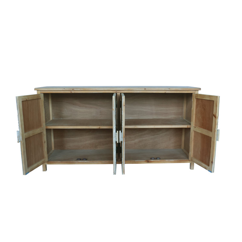 Armoire d'appoint 60 pouces en bois rustique avec 4 portes - Rangement polyvalent pour le salon, la salle à manger ou le vestibule?