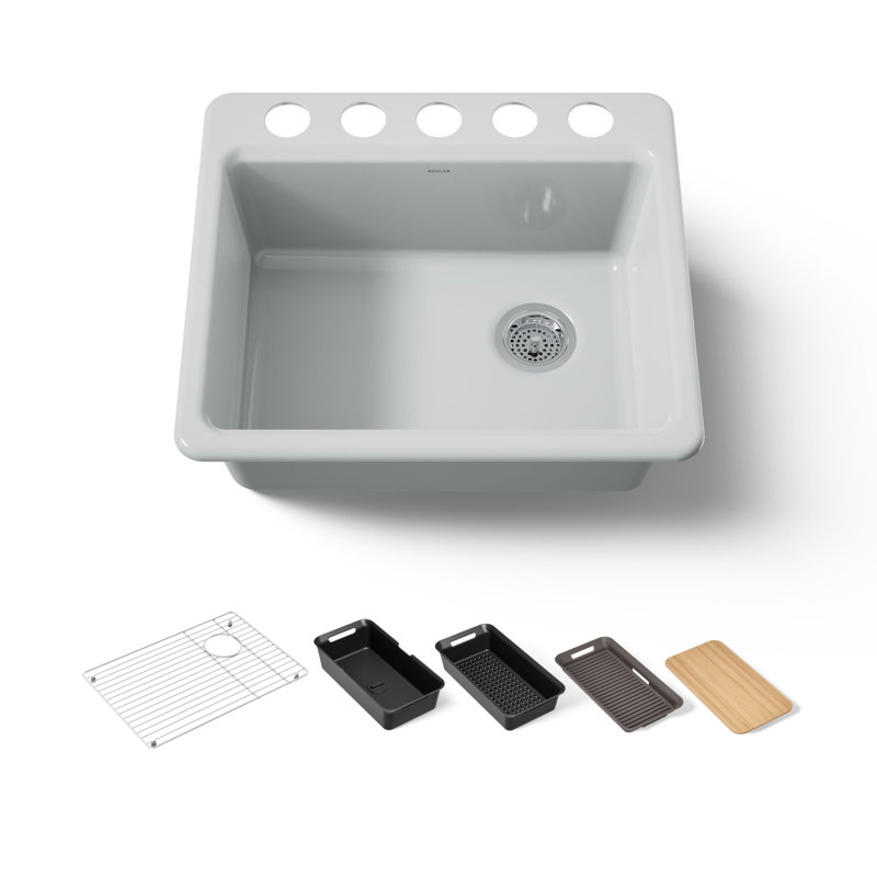 Riverby 25" undermount single-bowl workstation kitchen sink