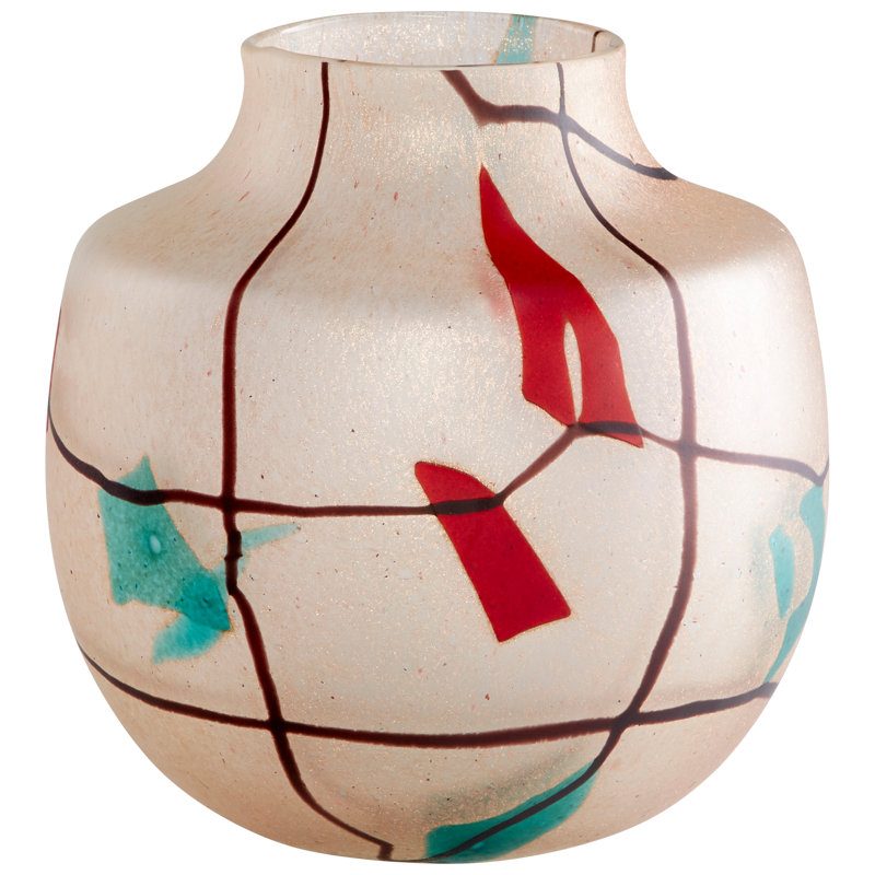 Cuzco Handmade Glass Table Vase, 8.5" H x 8" W x 8" D