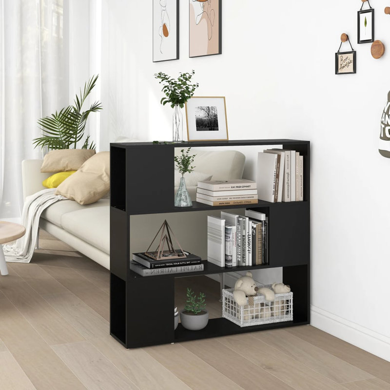 vidaXL Book Cabinet Room Divider Storage Bookshelf Bookcase for Living Room, White, (3 Shelves) 37" H x 39.4" W x 9.5" D