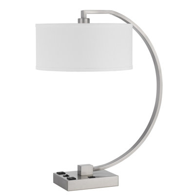 Lampe de bureau 100 W en métal 26 po H avec port de charge USB et 2 prises de courant