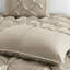 Édredon très grand 7 pièces taupe - magnifique édredon 100%, taies décoratives, coussins, jupe de lit inclus