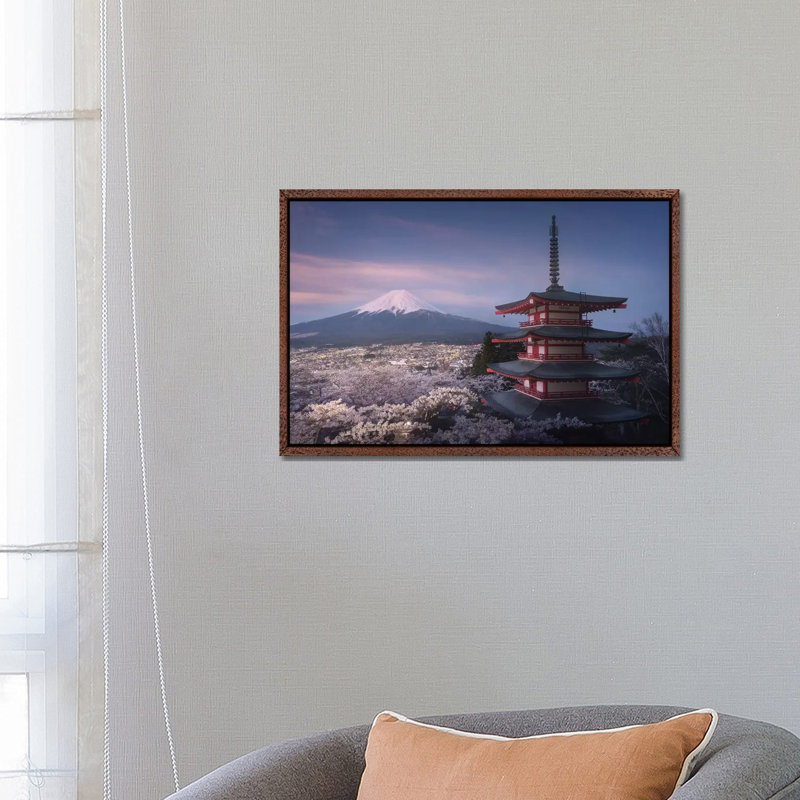 Spring in Japan XXIII 1 Piece Wall Art on Canvas, 66.04 cm H x 45.72 cm W, Classic Brown Wood Framed