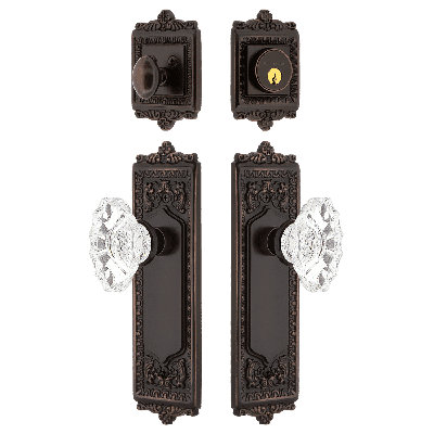 Nostalgic Warehouse Egg & Dart Entry Set with Chateau Crystal Knob