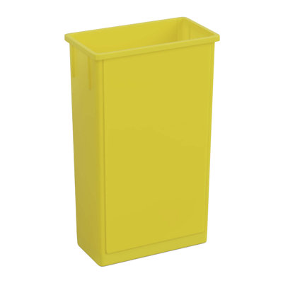23 Gallon Yellow Slim Rectangular Plastic Trash Can with Venting Channels