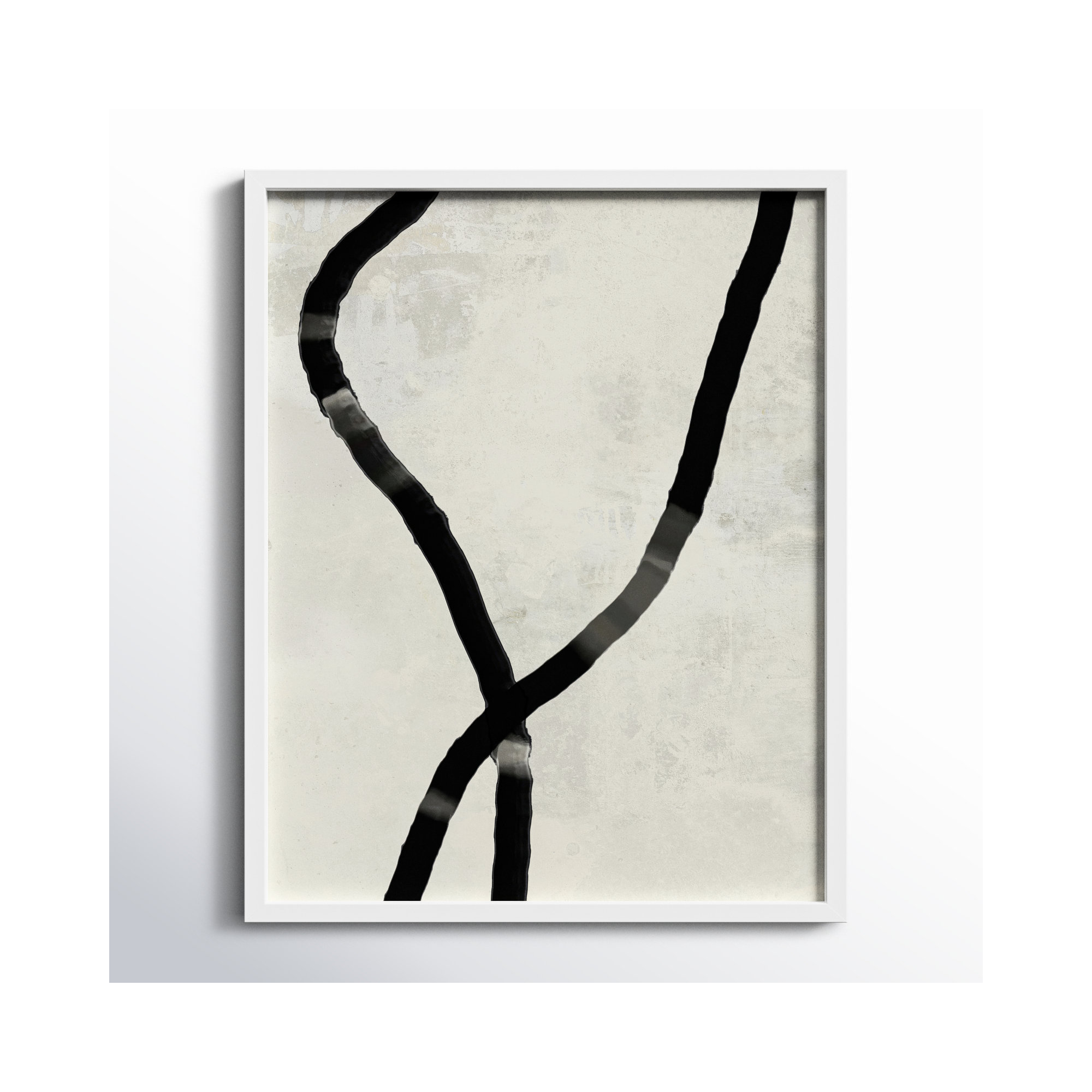 Black Rope 5 by Jacques Pilon, White, 25" H x 20" W x 1.25" D