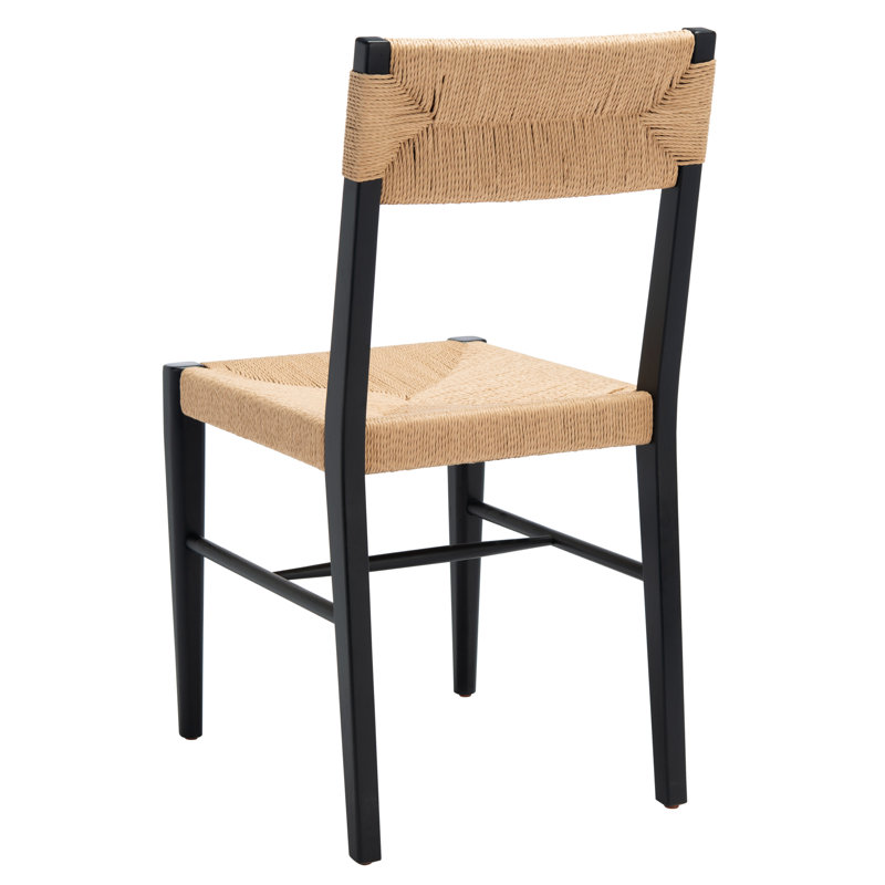 Cody Solid Wood Slat Back Side Chair, Black, Black