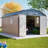 10X12 Ft Outdoor Storage Shed, Heavy Duty Rust-Resistant Steel Tool Shed With Floor Frame Kit-121499269
