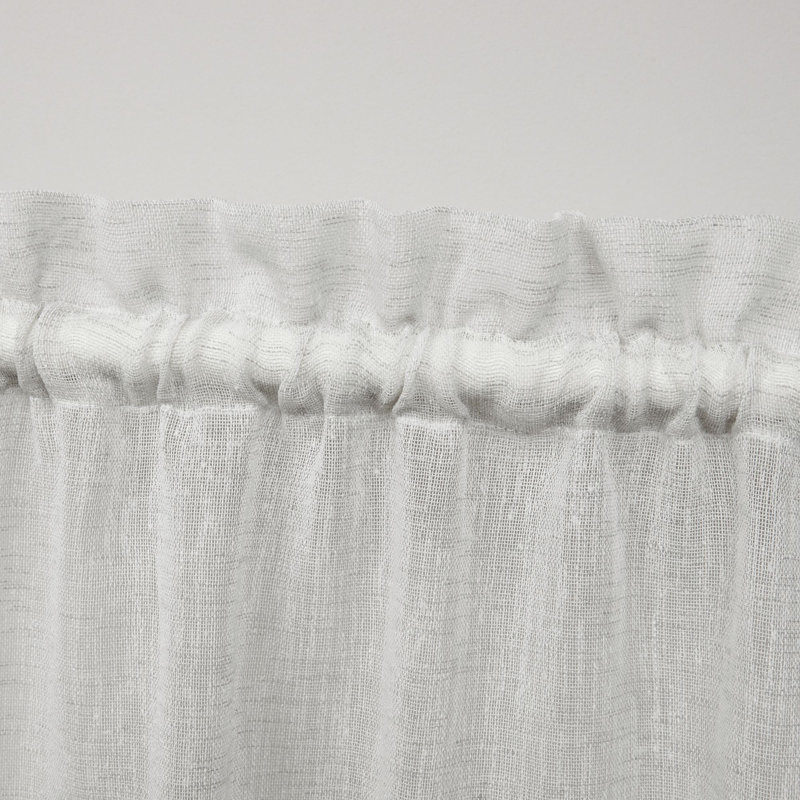 Sheer Curtain Panel Pair, Silver, 26" W x 36" L
