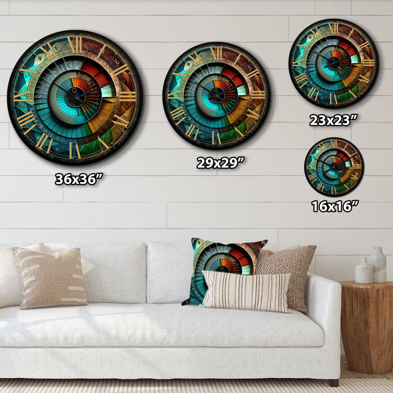 Cosmic Calculations Ancient Cartography II Metal Wall Clock, Large