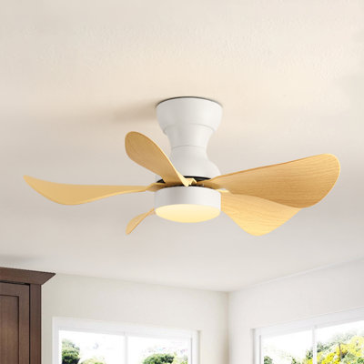 5 - Blade LED Flush Mount 30'' Ceiling Fan with Remote Control and Light Kit Included -  Wrought Studio™, 2DAFE8E07FAB45CCA46C7C4A7BC0E735