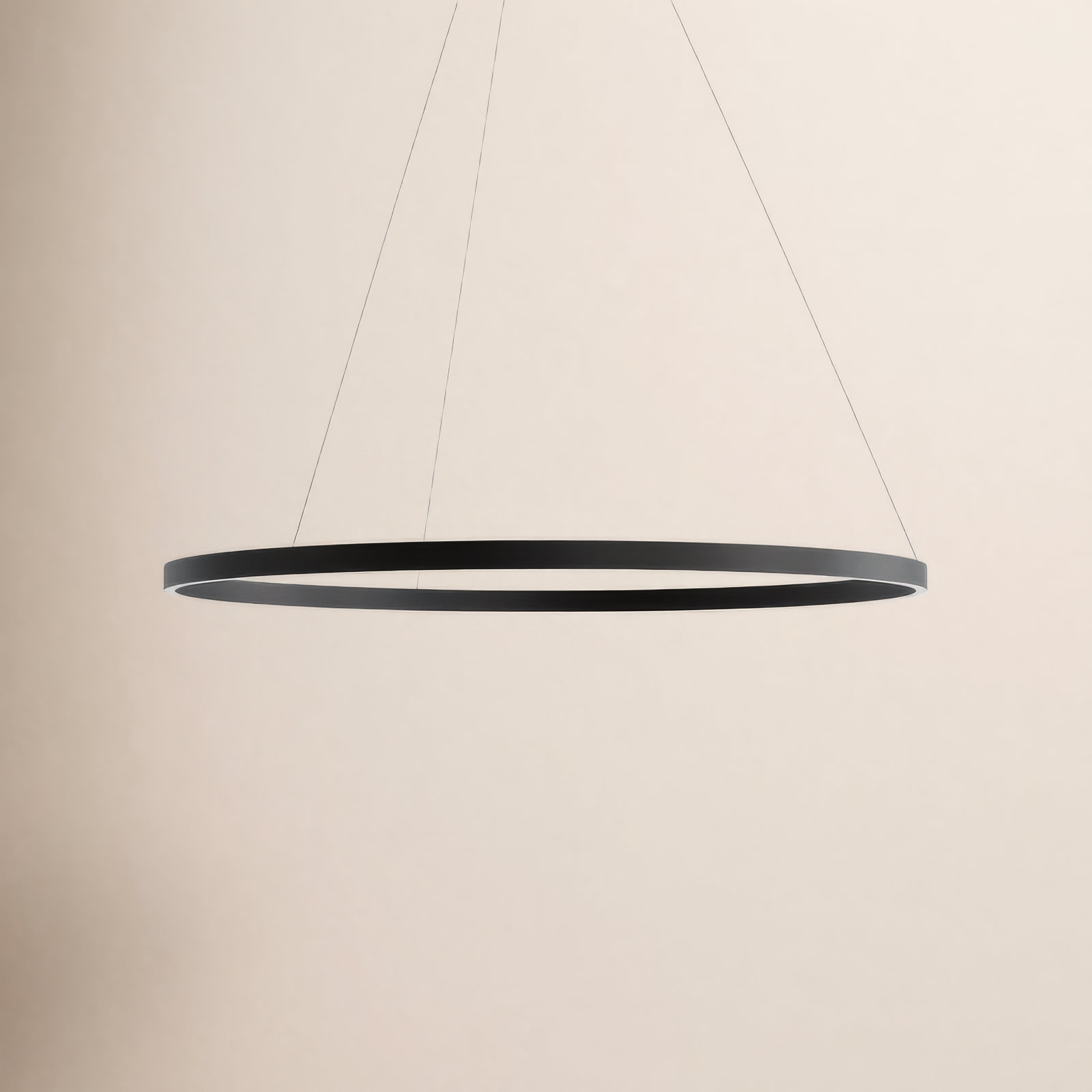 Mills Single Light Dimmable LED Pendant, Black, 1.5" H x 39.5" W x 39.5" D