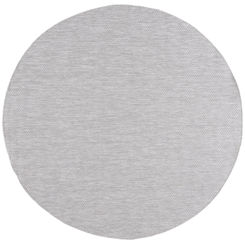 Tapis d'intérieur / extérieur de couleur unie Delmina Performance, Rond 6 pi 7 po