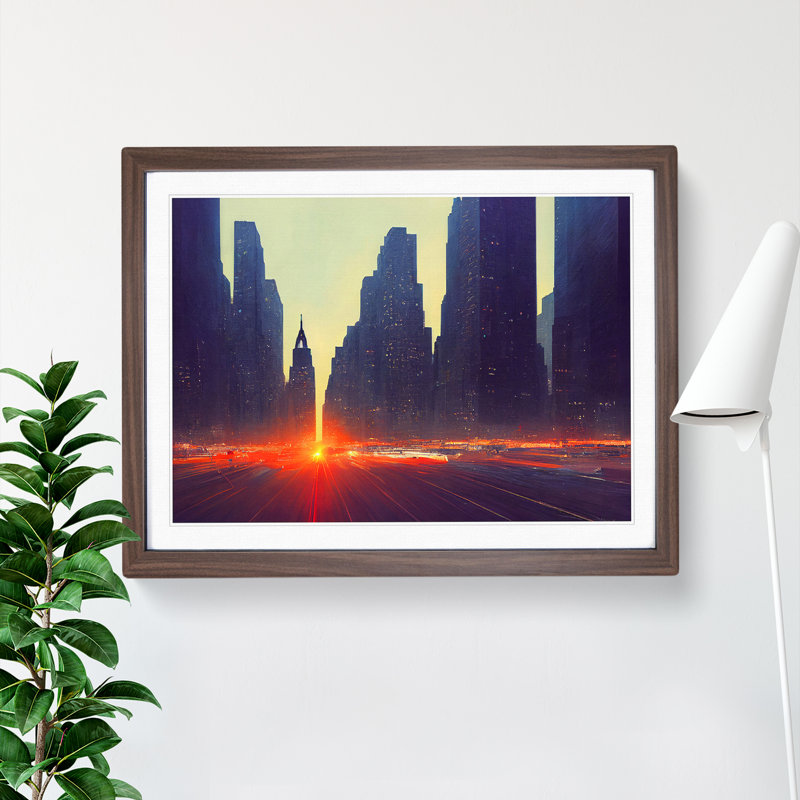 A New York City Skyline Vol.5 - Framed Print, Walnut, 34cm H x 46cm W x 2cm D