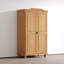 Armoire traditionnelle en bois massif à 2 portes avec tringle et tablettes Hedda-132482526