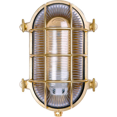 Nautical Brass Bulkhead Wall Light,Vintage Retro Wall Sconce,Industrial Lighting Fixtures,Mid Century Modern Decorative Light,IP 65 Precision Waterproof,Outdoor Indoor Deco,Lampshade Only