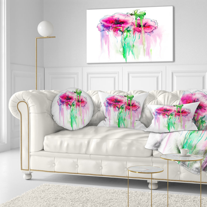 Coussin lombaire à la main floral