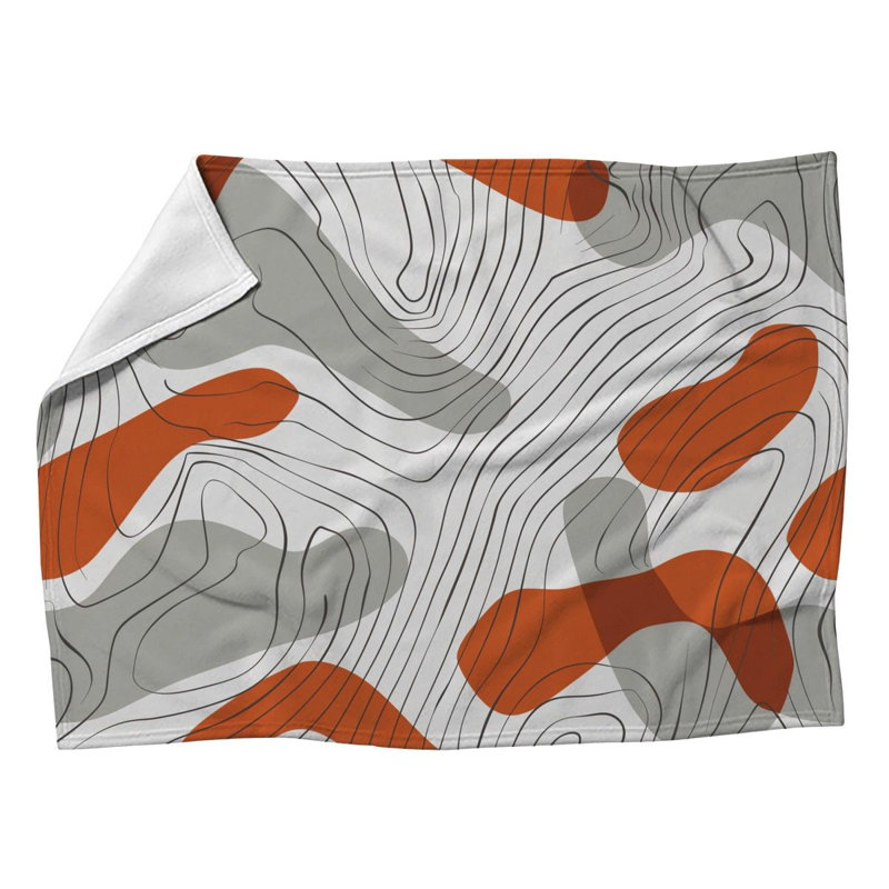 Wave Lines Fleece Throw Blanket - Cool Pattern Throws for Sofas or Beds, 60" W x 80" L