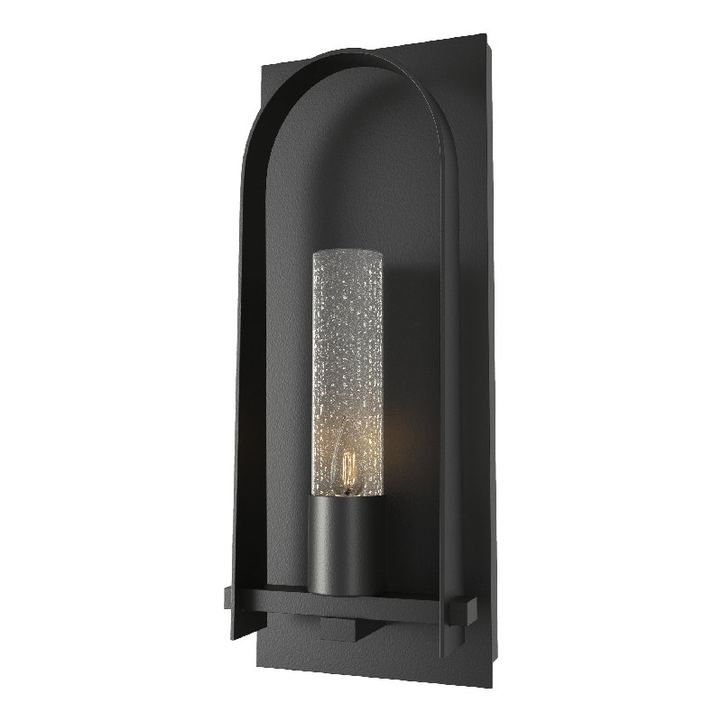 Triomphe Aluminum Wall Light, Coastal Black, Seeded Clear, 27.2" H x 10.7" W x 5.2" D