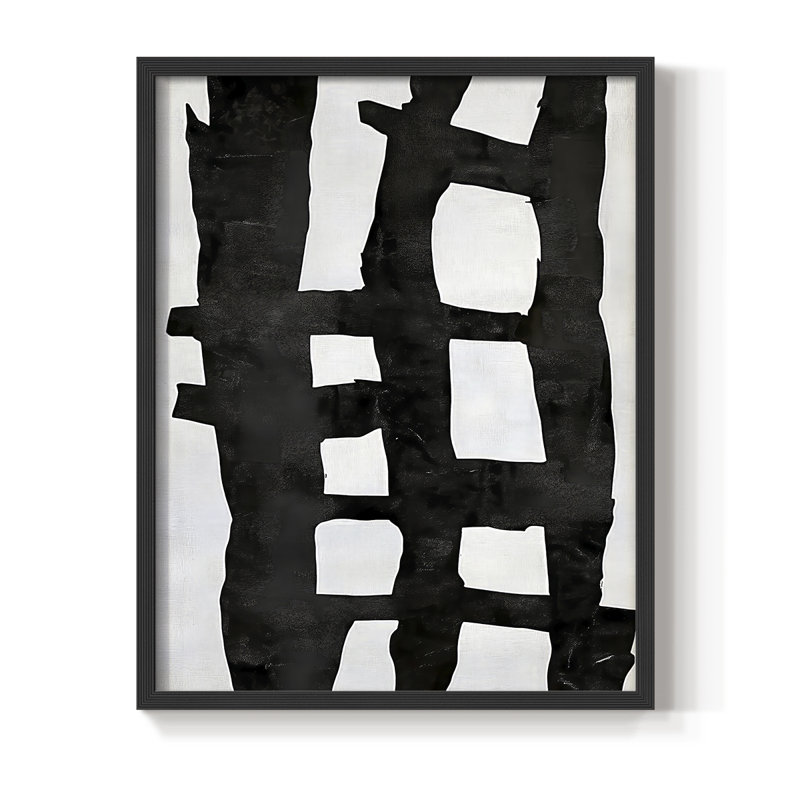 «Abstract CCXI», reproduction encadrée - prête à être accrochée, H 14 po x l 11 po, Noir