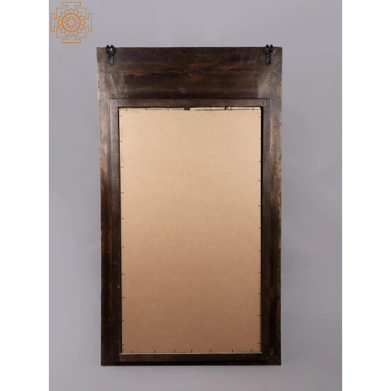 Grand miroir 47 po rétro Wodden
