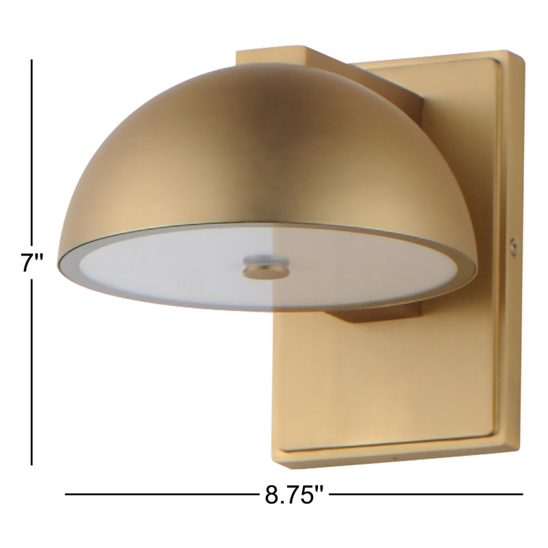 Dremann LED Wall Light, Gold, 7" H x 7" W x 8.75" D