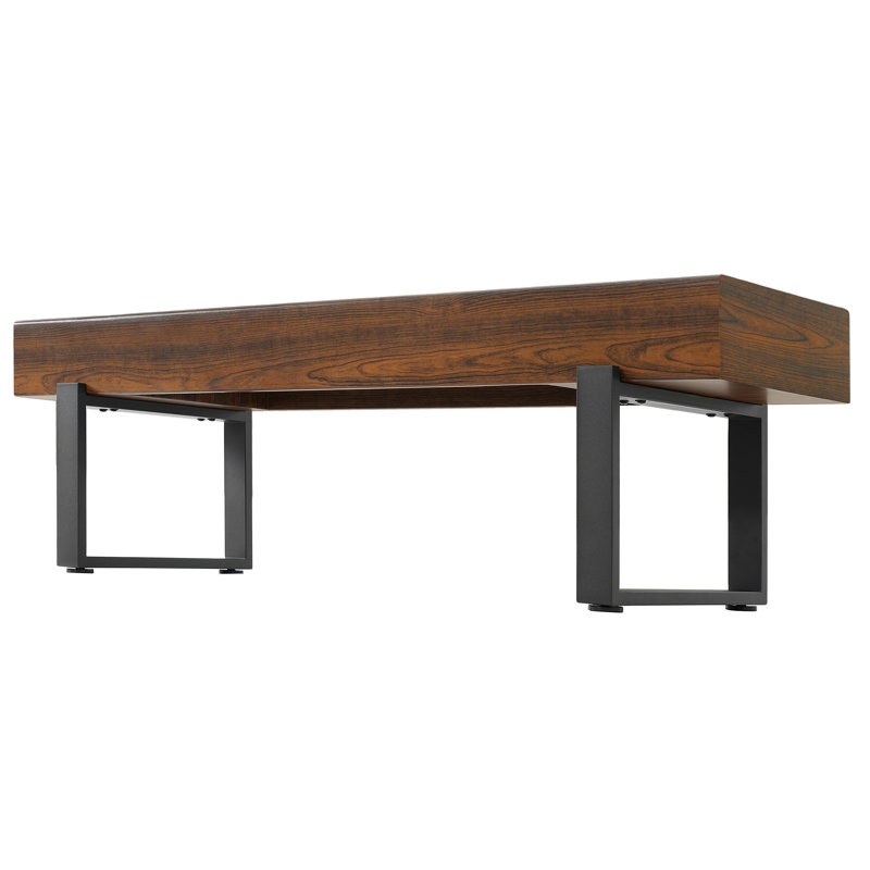 Norrene 59" Dining Bench with Sturdy Metal Legs & MDF Top, Espresso