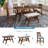 TOPMAX 6-Piece Wood Counter Height Dining Table Set With Storage Shelf, Kitchen Table Set With Bench And 4 Chairs,Rustic Style,Beige Cushion-1166189894