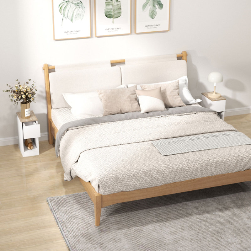 30cm W Engineered Wood Bedside Table
