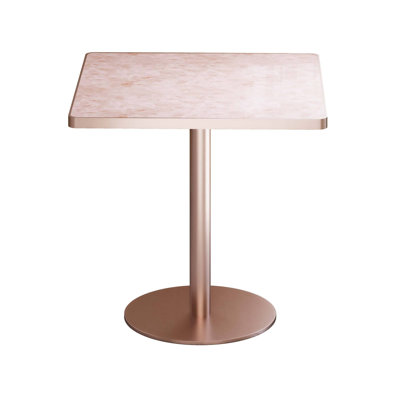Modern Dining Tables (table Only, No Chairs, Complete With Top And Legs), 31.5 In Marble Sintered Stone, Rose Pink Compact Small Kitchen