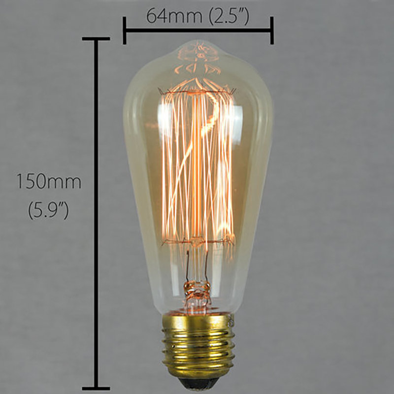 Imran E27 Dimmable Incandescent Vintage Edison GLS Light Bulb Amber, 60W
