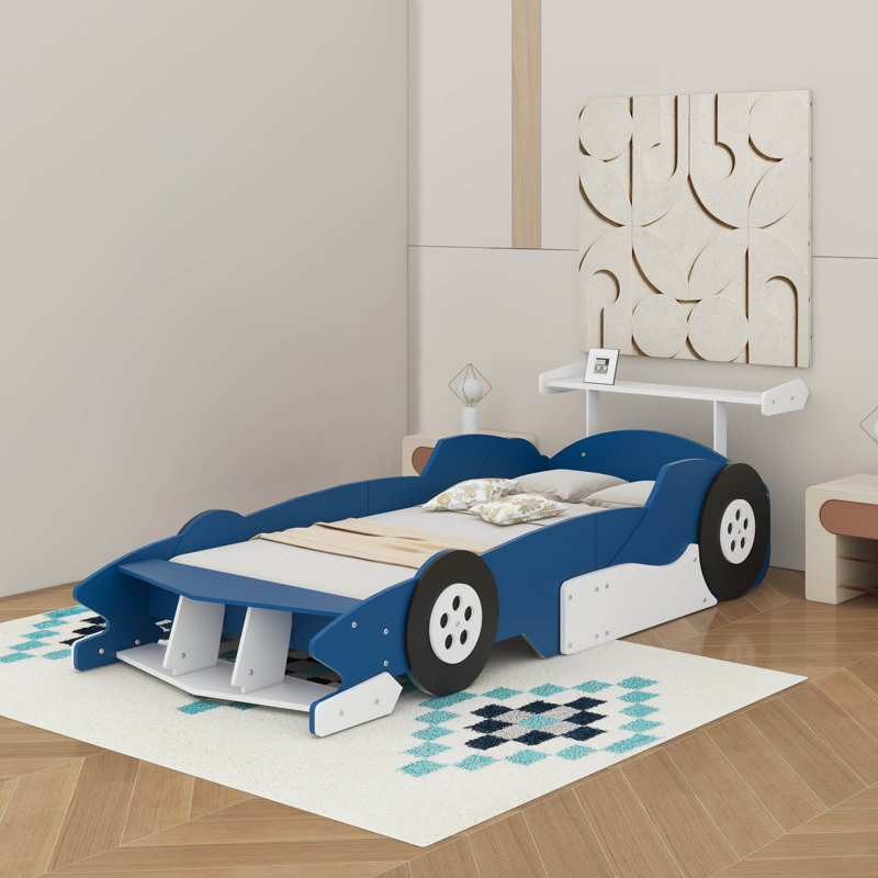 Lit plateforme simple avec roulettes, Lit simple, Blue